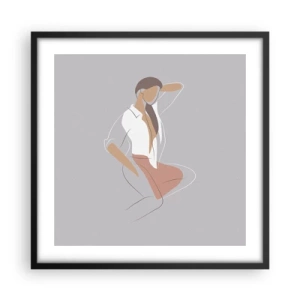 Affisch i svart ram - Charmens kontur - 50x50 cm