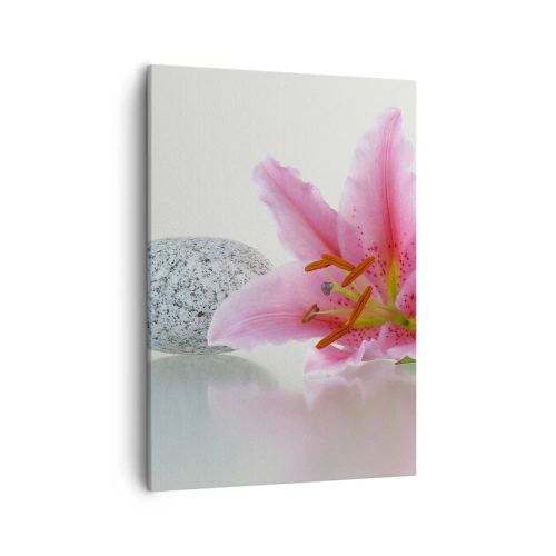 Canvastavla - Bild på duk - En studie i rosa, grå och vit - 50x70 cm