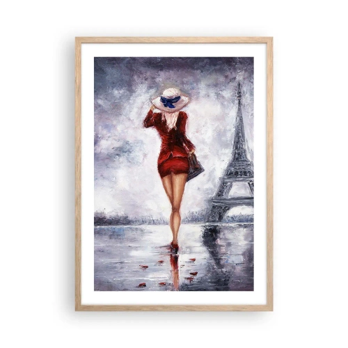 Affisch i ram av ljusek - Symboler av Paris - 50x70 cm