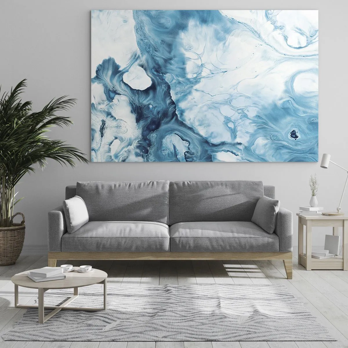 Glastavla - Bild på glas - Blåhetens konsert - 120x80 cm