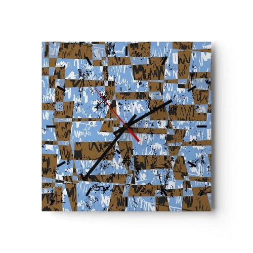 Väggklocka - Klocka på glas - Icke-folkligt urklipp - 30x30 cm