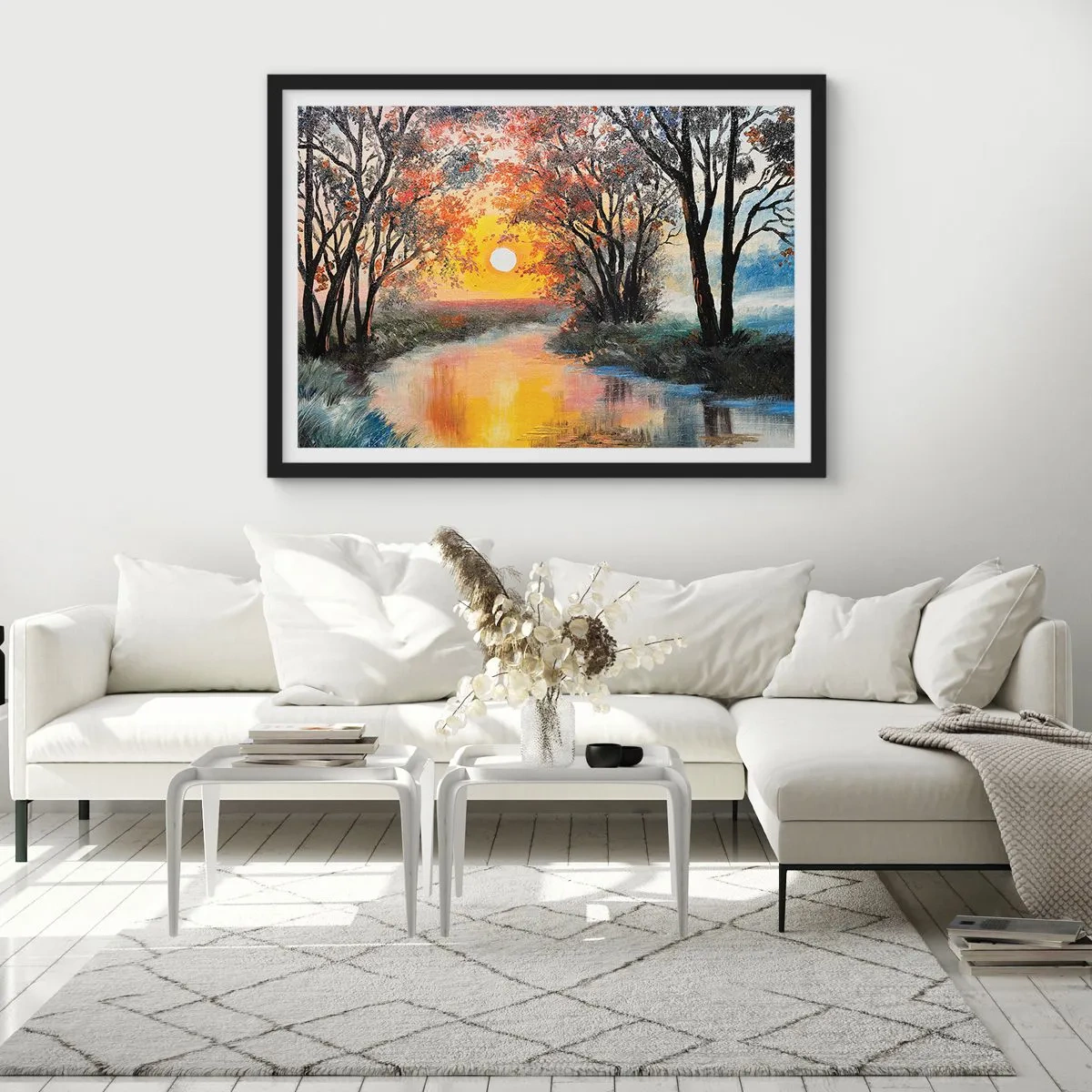 Affisch i svart ram - Höststämning - 100x70 cm