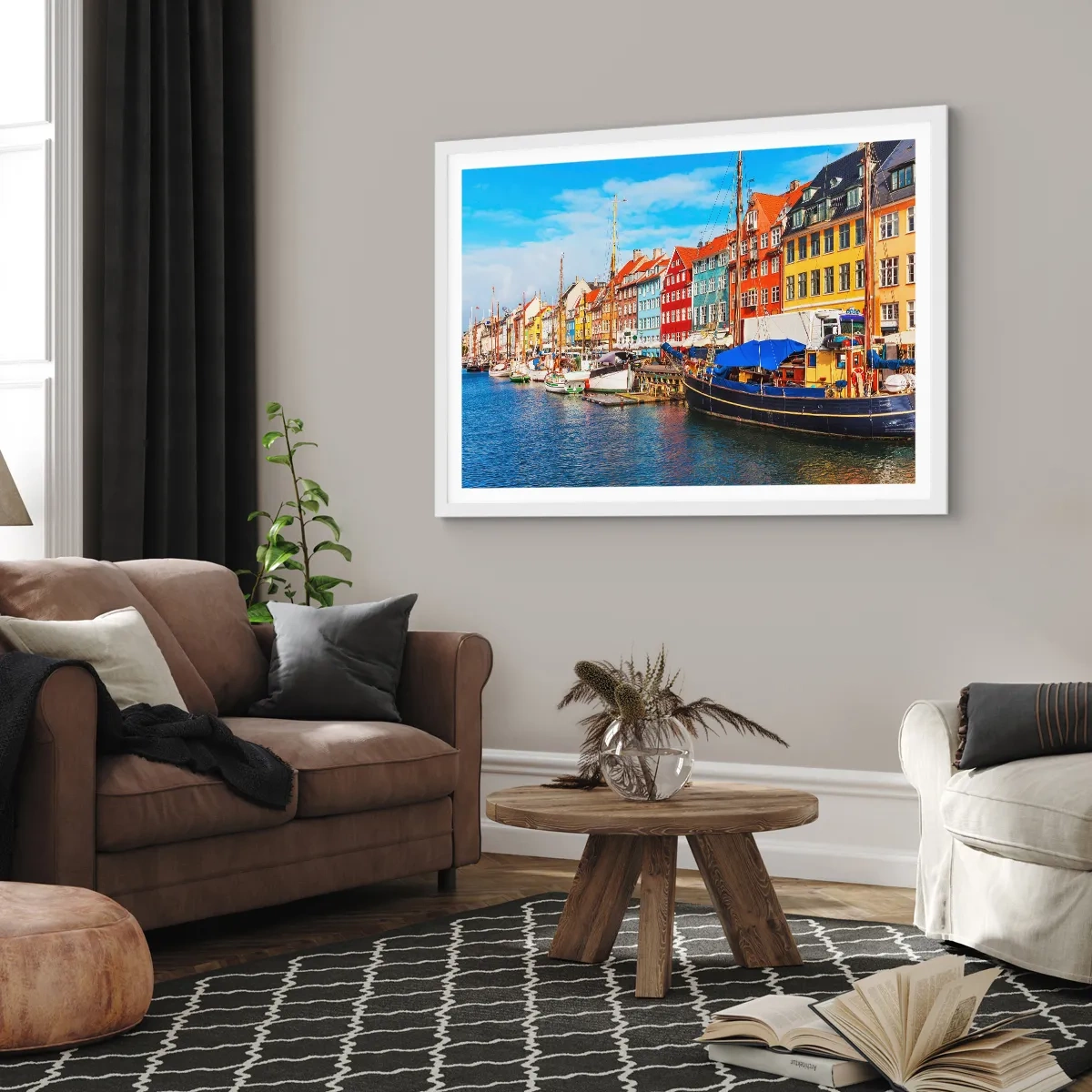 Affisch i vit ram - Glad kaj - 40x30 cm