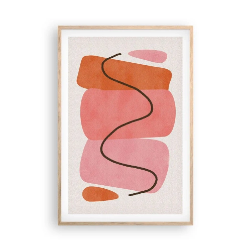 Affisch i ram av ljusek - Formernas mjuka rörelse - 61x91 cm