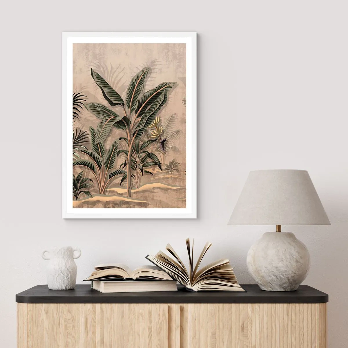 Affisch i vit ram - Bild i kolonial stil - 70x100 cm