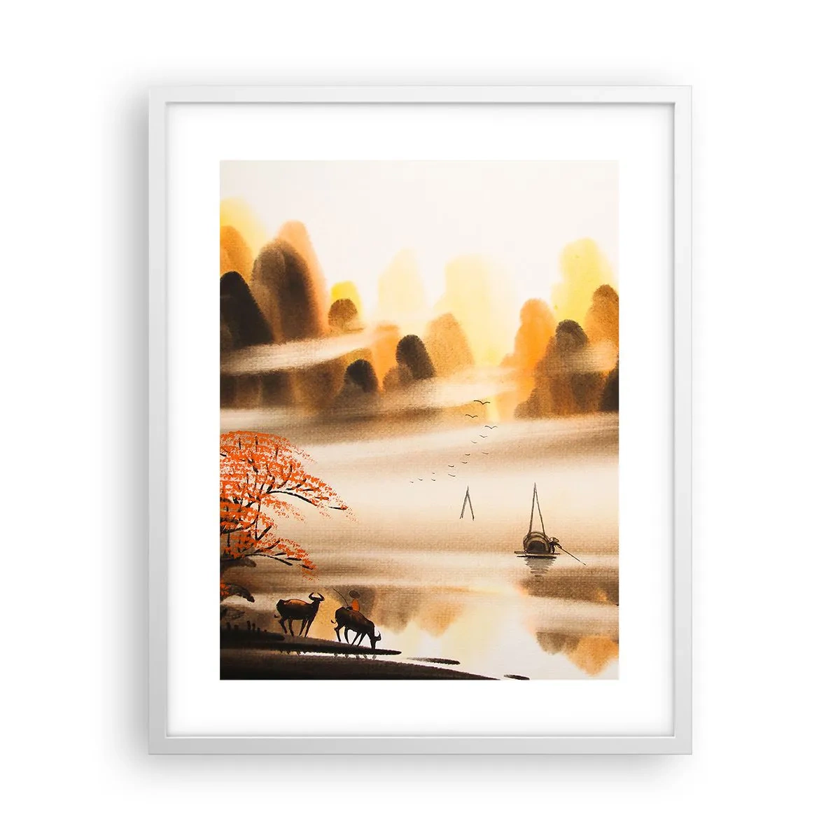 Affisch i vit ram - Längre bort än Fjärran Östern - 40x50 cm