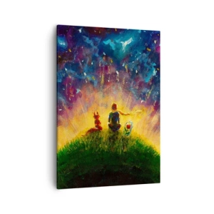 Canvastavla - Bild på duk - Kärlek och vänskap - hela världen - 50x70 cm