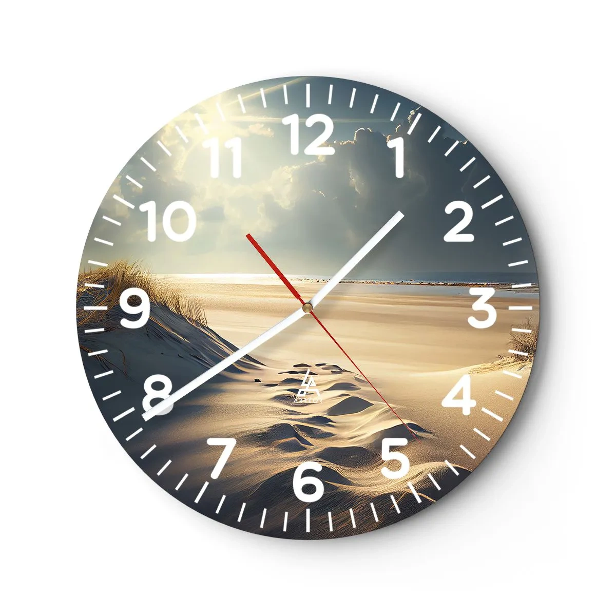 Väggklocka - Klocka på glas - Lugnande landskap - 40x40 cm