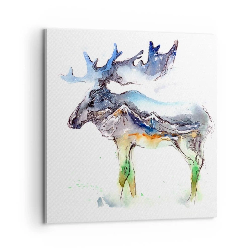 Canvastavla - Bild på duk - Vintersagans figur - 60x60 cm