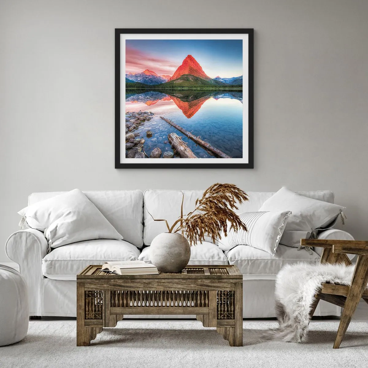 Affisch i svart ram - Glöd och kyla - 40x40 cm