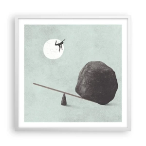 Affisch i vit ram - Uppfylld dröm - 60x60 cm