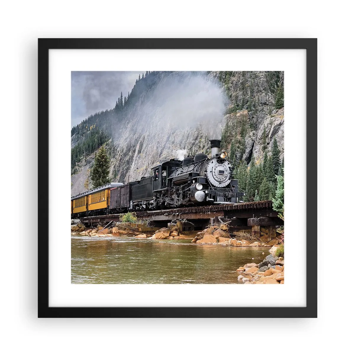 Affisch i svart ram - Vart ska du? Vart? - 40x40 cm