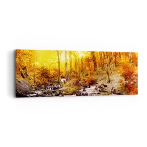 Canvastavla - Bild på duk - Stenar infattade i guld och platina - 90x30 cm
