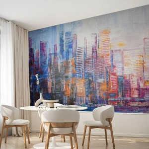 Fototapet Premium Sand - En glädjefylld metropol - Stad, Arkitektur, Skyskrapor - 100x70 cm