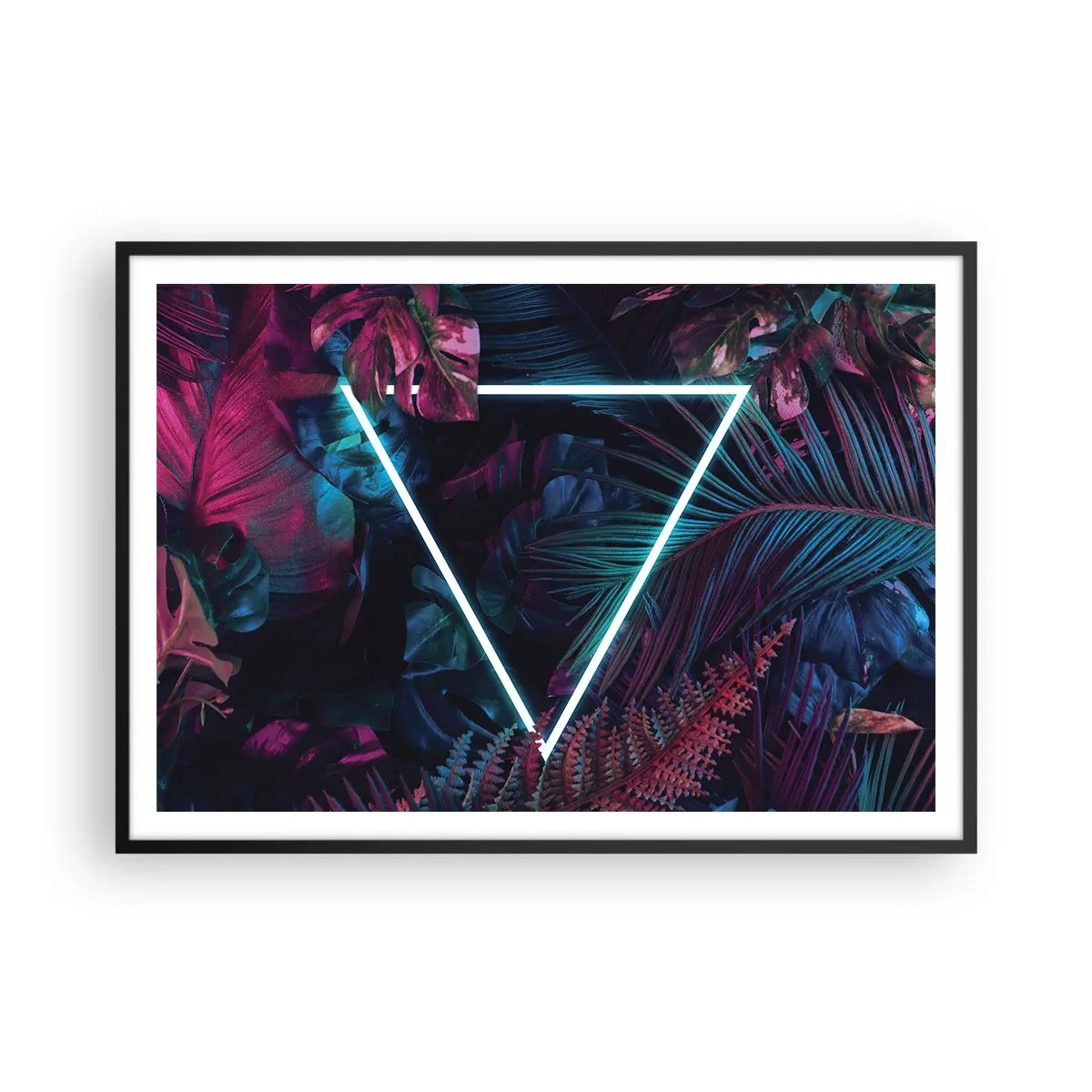 Affisch i svart ram - Trädgård i retrostil - 100x70 cm