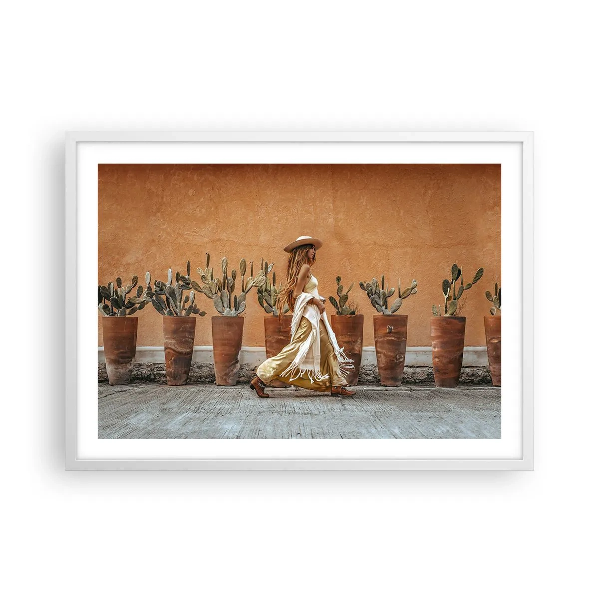 Affisch i vit ram - I hippiestil - 70x50 cm