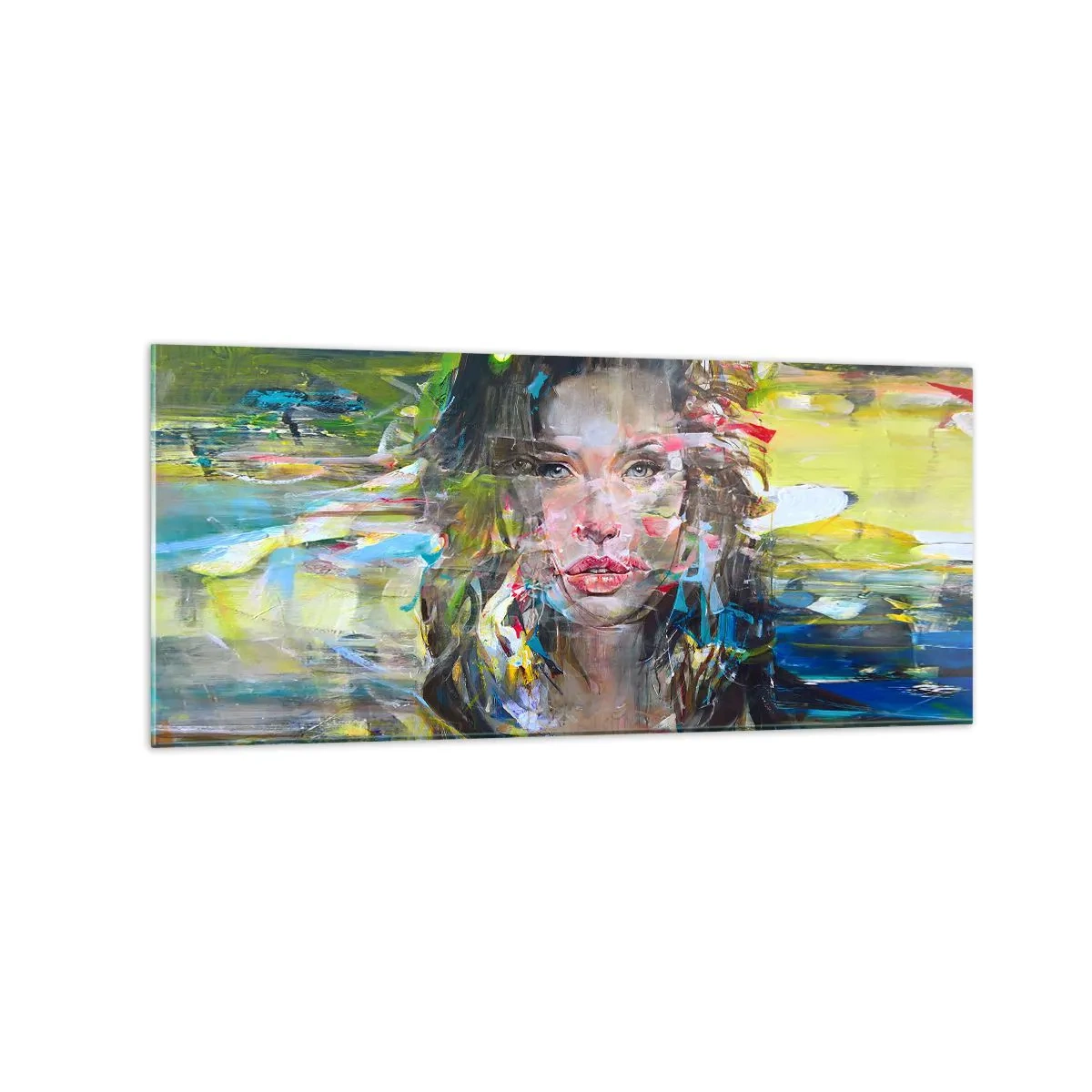 Glastavla - Bild på glas - Bakom luftridån - 120x50 cm