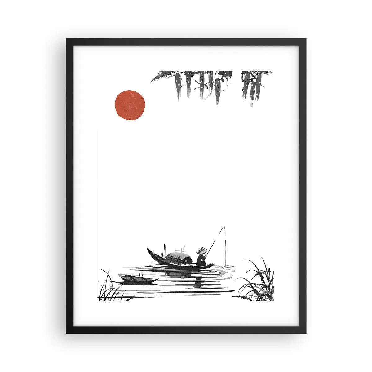 Affisch i svart ram - Asiatisk eftermiddag - 40x50 cm