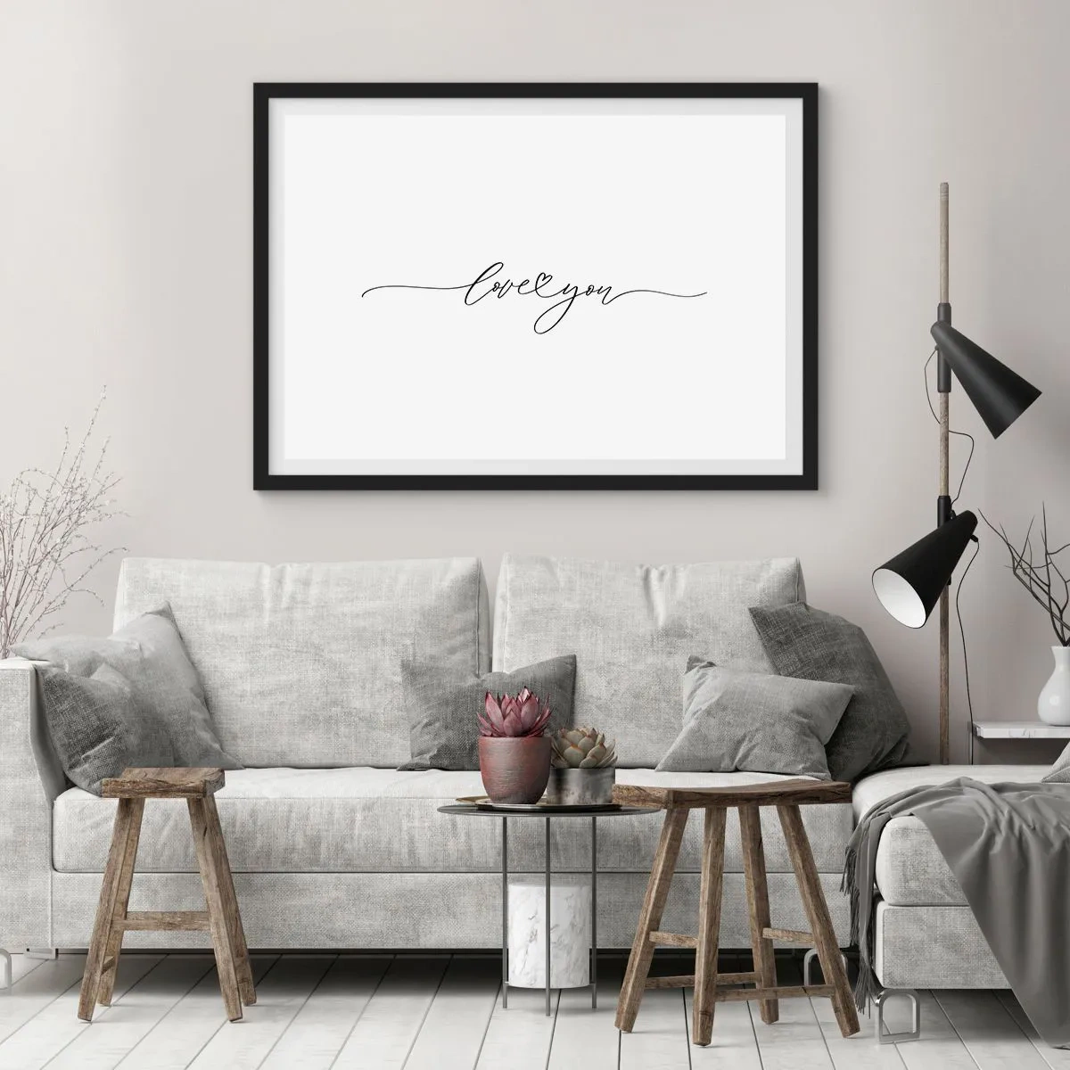 Affisch i svart ram - Svart på vitt - 70x50 cm