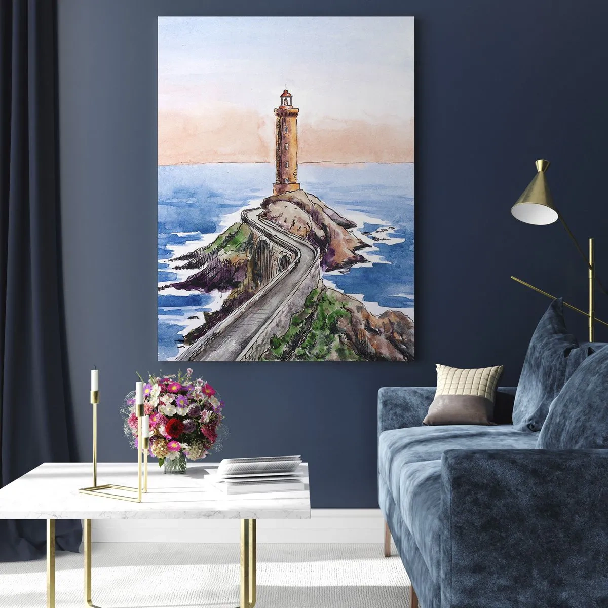 Glastavla - Bild på glas - Vänd mot havet - 50x70 cm