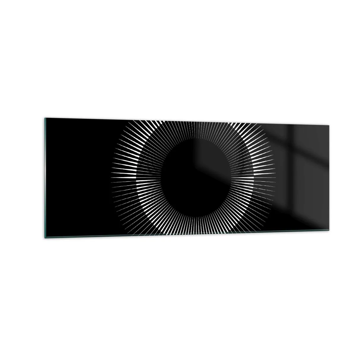 Glastavla - Bild på glas - Svart sol - 140x50 cm
