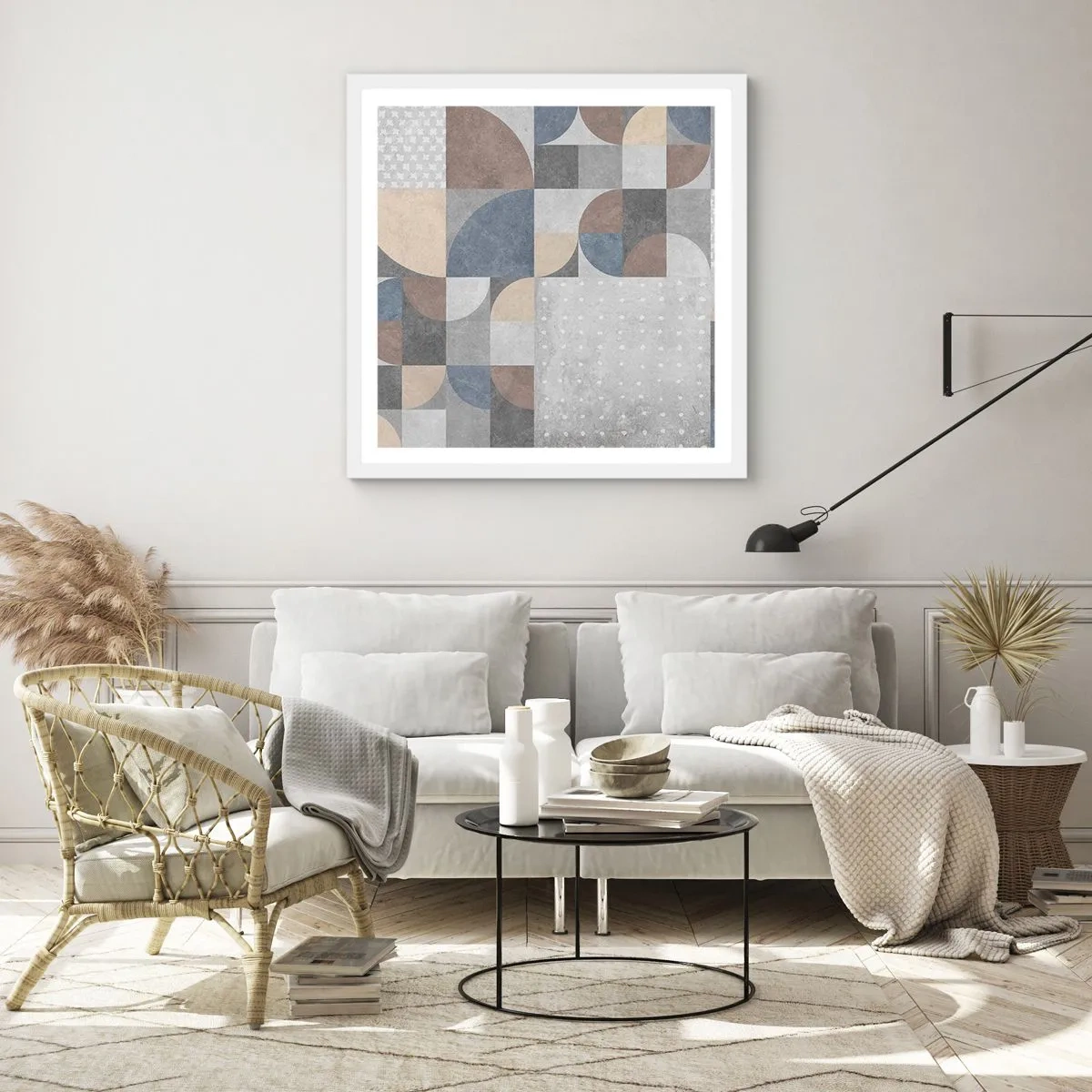 Affisch i vit ram - Keramisk fantasi - 30x30 cm