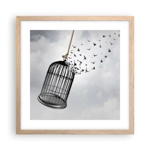 Affisch i ram av ljusek - Tro...Hopp...Frihet! - 40x40 cm