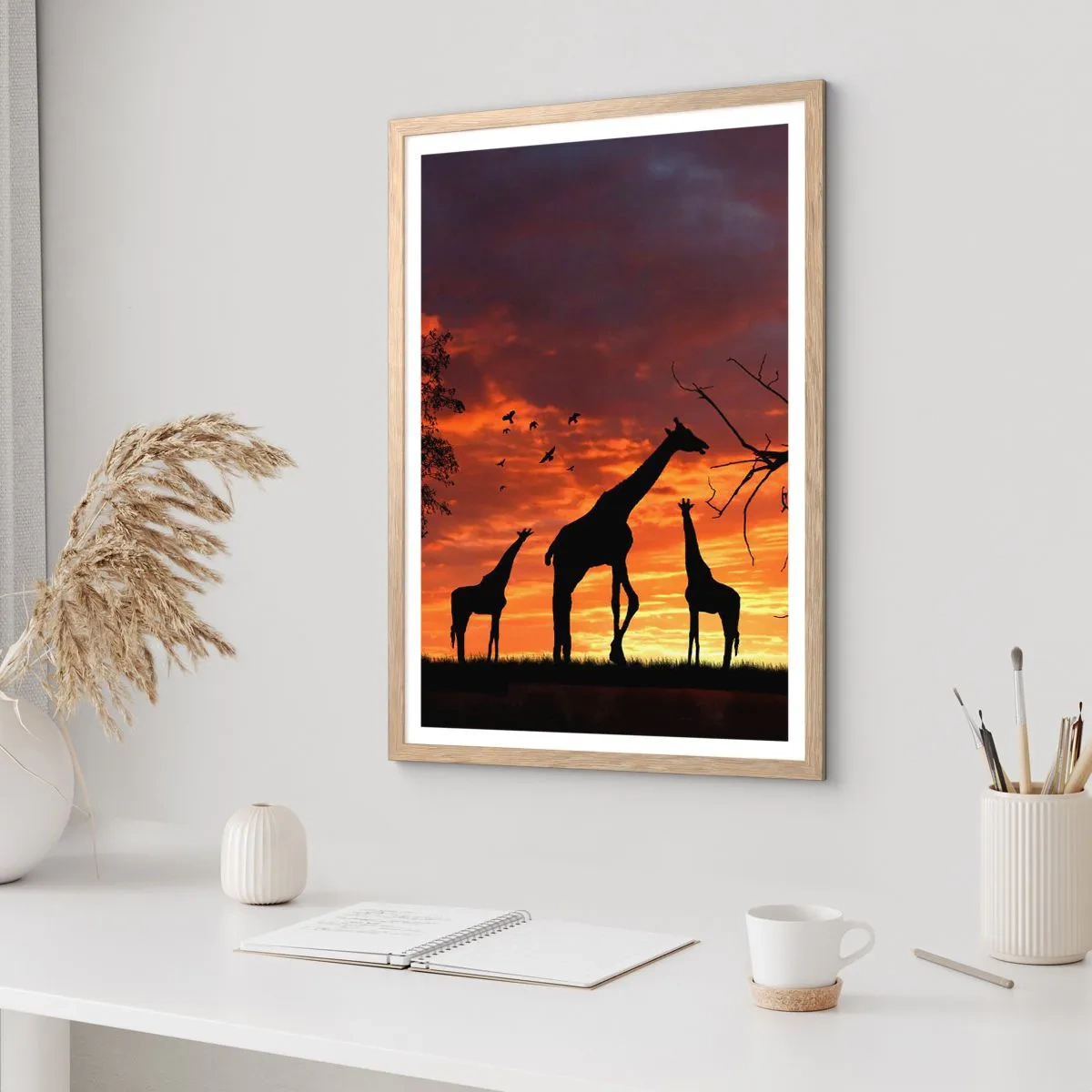 Affisch i ram av ljusek - Liten middag med de närmaste - 50x70 cm