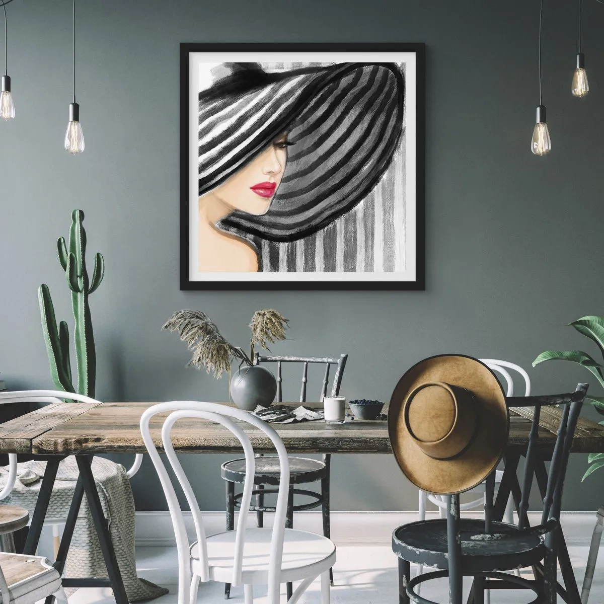 Affisch i svart ram - Var hittar jag dig? - 60x60 cm