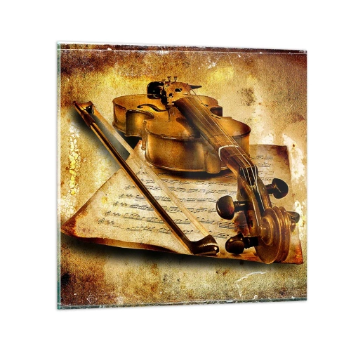 Glastavla - Bild på glas - Violspelare sökes nu - 30x30 cm