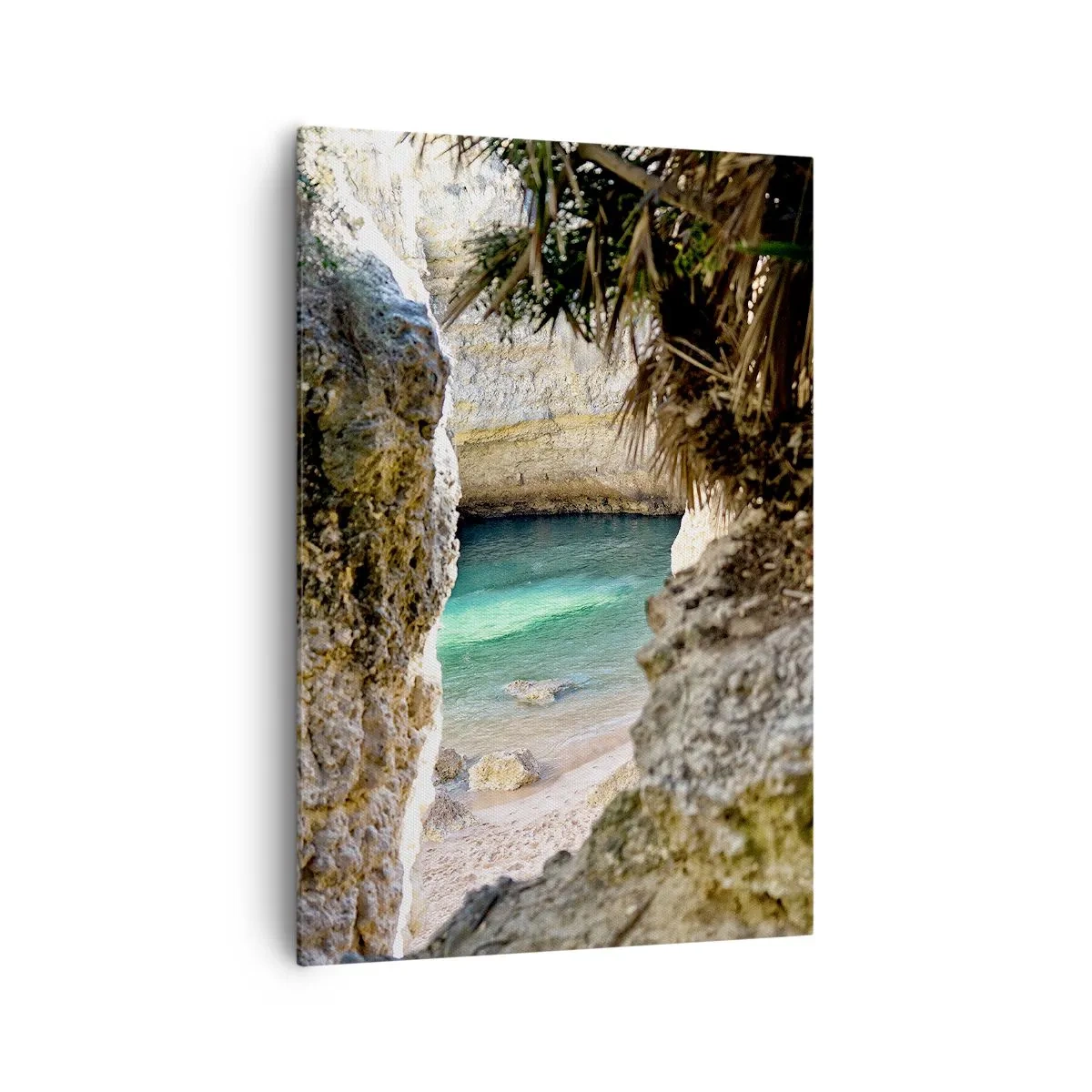 Canvastavla - Bild på duk - Turkos vik - 70x100 cm