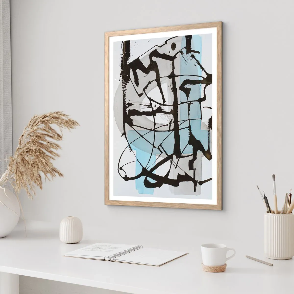 Affisch i ram av ljusek - Blått trots allt - 50x70 cm