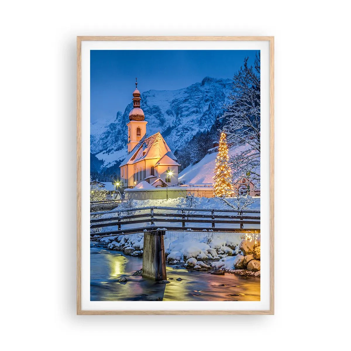 Affisch i ram av ljusek - Julens anda - 70x100 cm