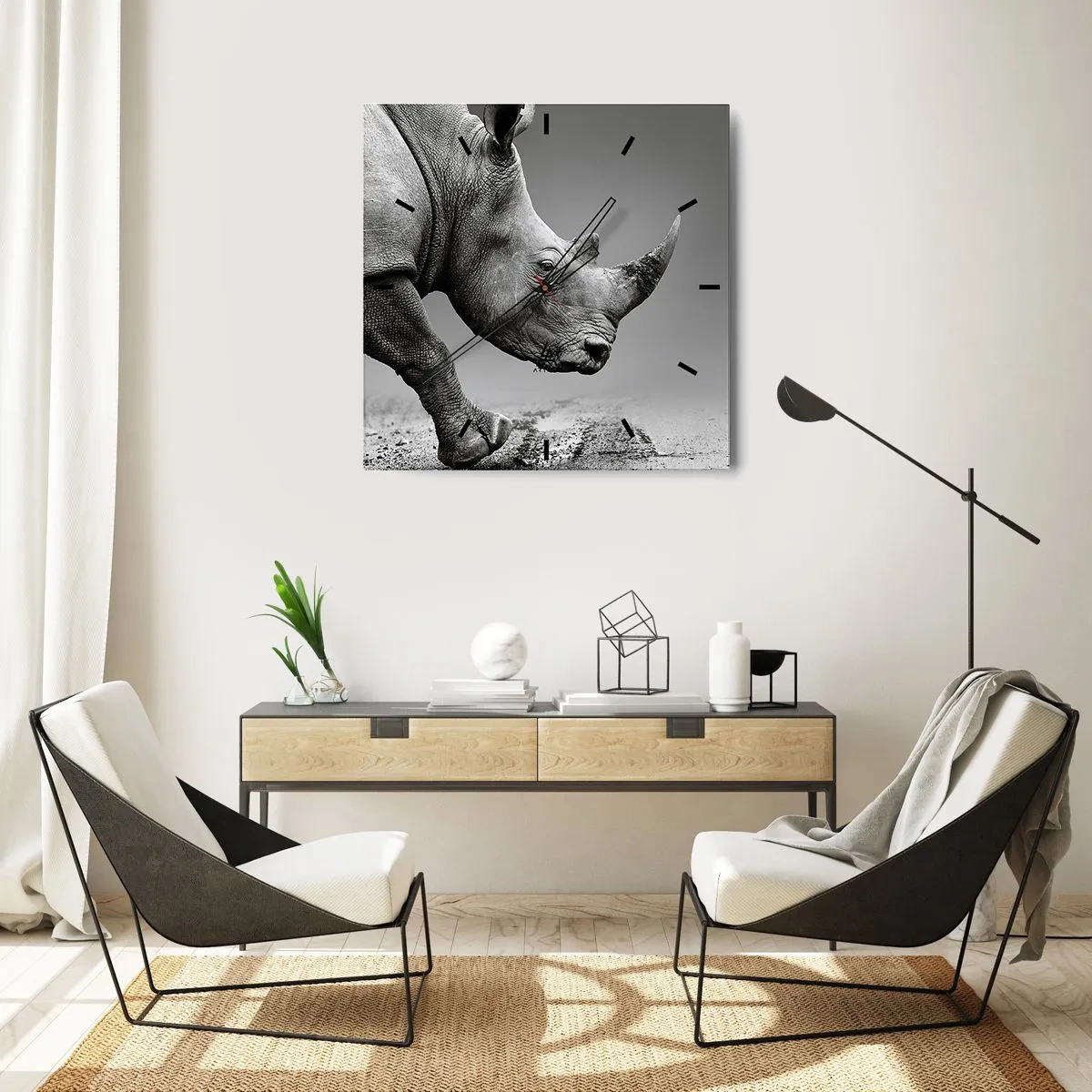 Väggklocka - Klocka på glas - Ostoppbar kraft - 40x40 cm