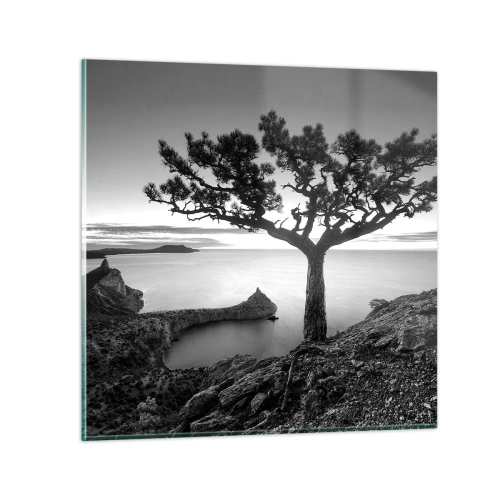 Glastavla - Bild på glas - Ro enda fram till horisonten - 70x70 cm