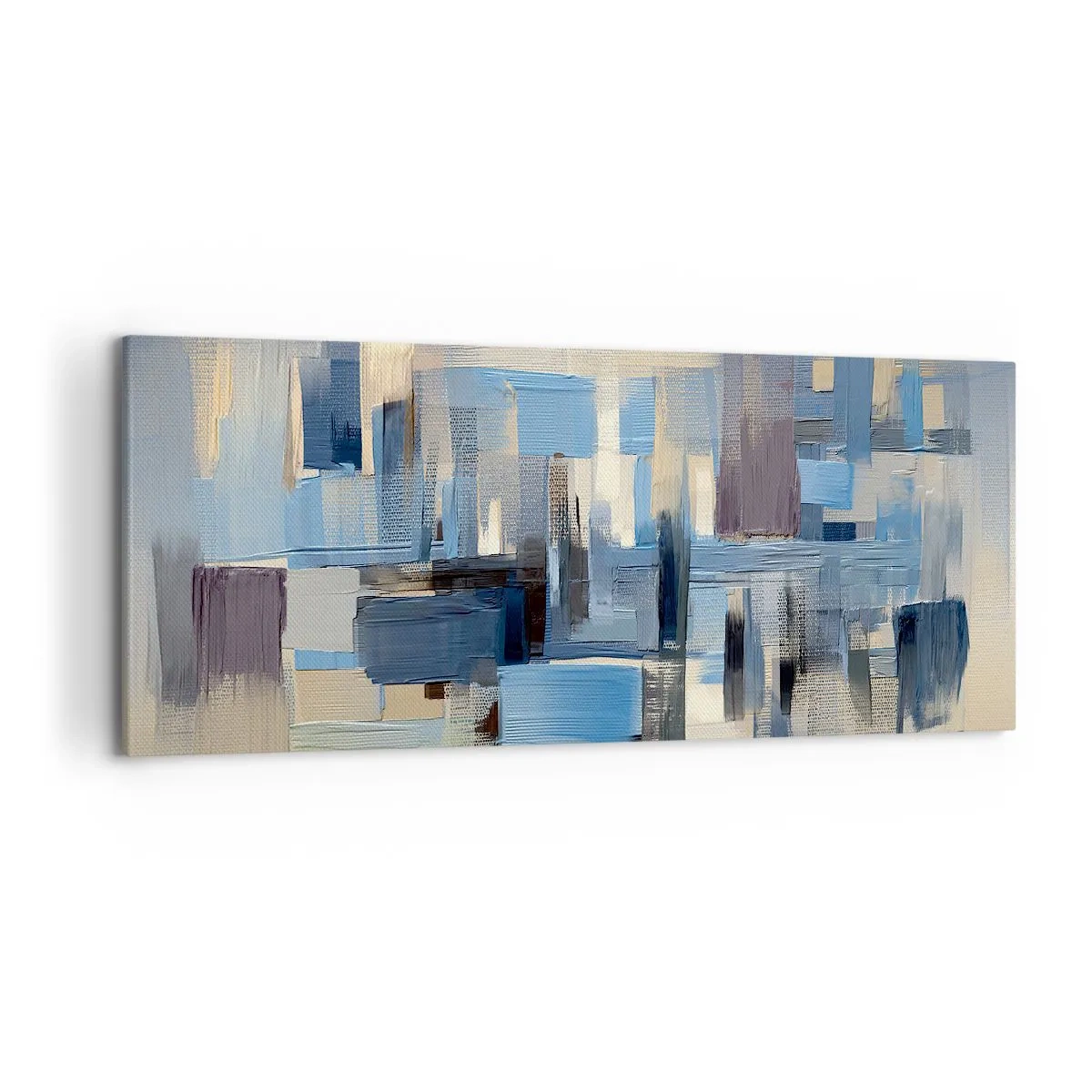 Canvastavla - Bild på duk - Blå konstruktion - 120x50 cm