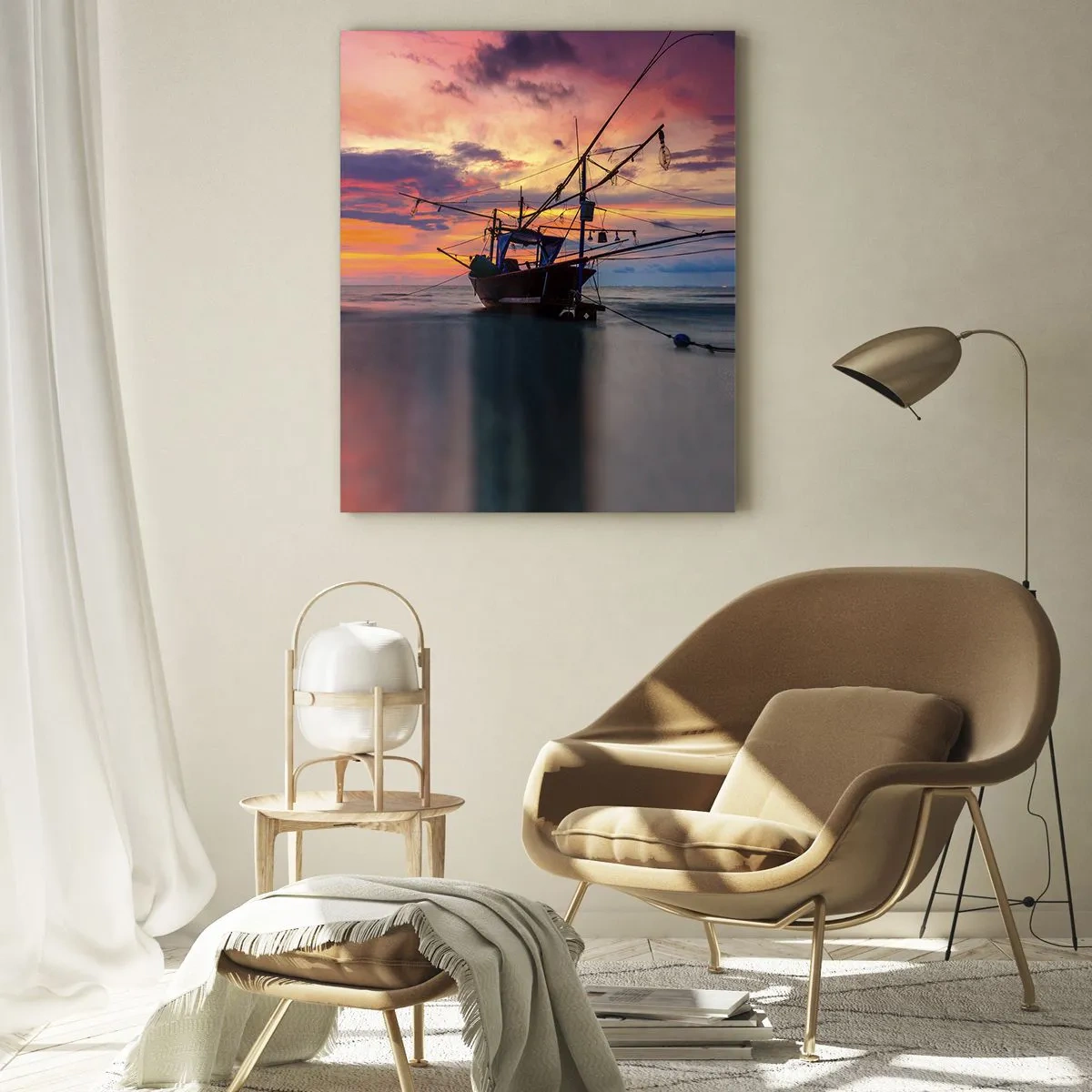 Glastavla - Bild på glas - Exotisk kväll - 50x70 cm