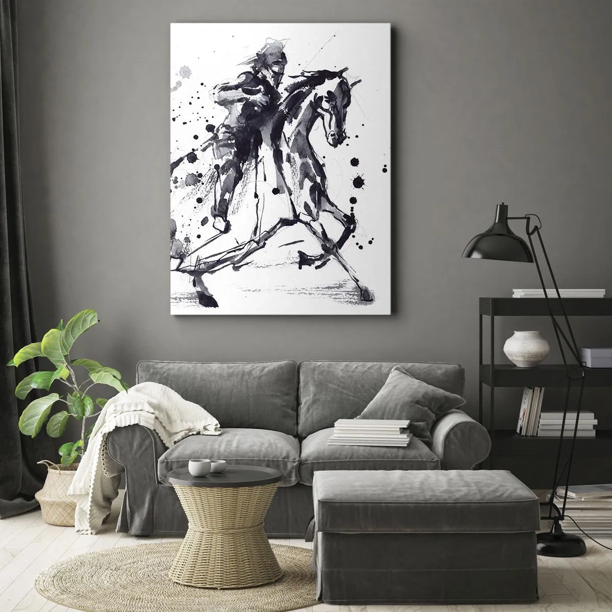 Canvastavla - Bild på duk - Svart riddare - 50x70 cm