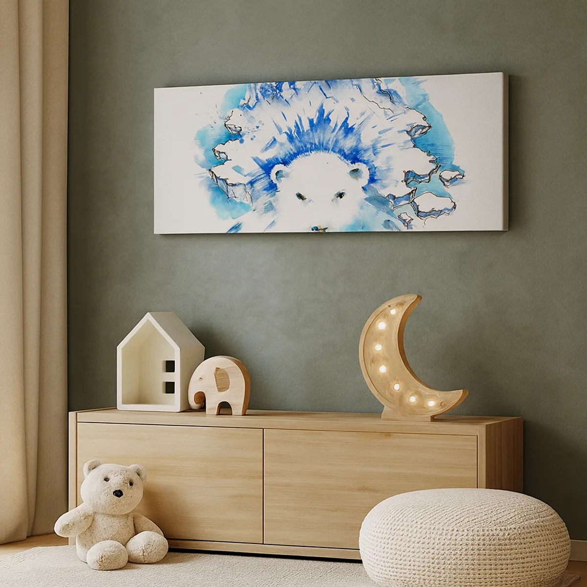 Canvastavla - Bild på duk - Arktis kung i iskrona - 30x30 cm