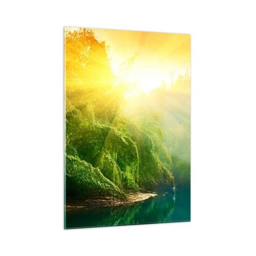 Glastavla - Bild på glas - Sjunka i solen och skuggan - 50x70 cm