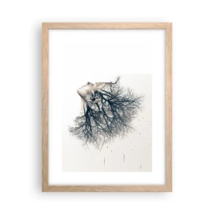 Affisch i ram av ljusek - Lyssnar på trädens viskningar - 30x40 cm