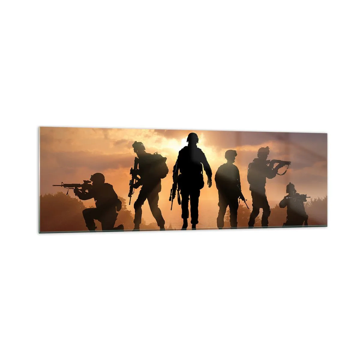 Glastavla - Bild på glas - Brothers in arms - 160x50 cm