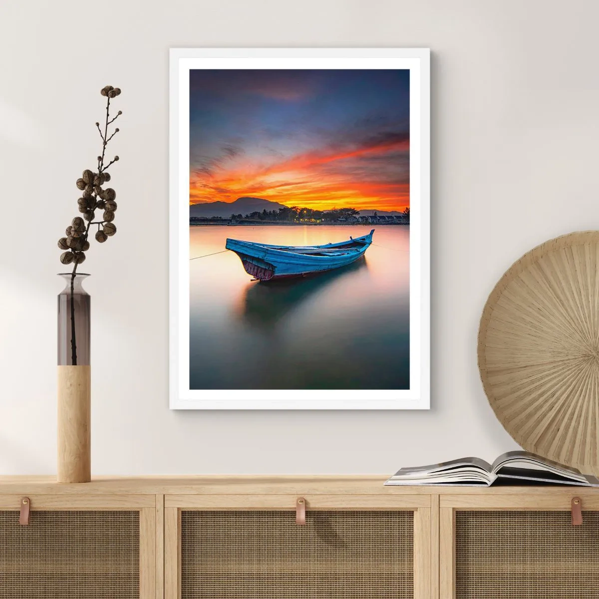 Affisch i vit ram - Det kommer en god natt - 50x70 cm