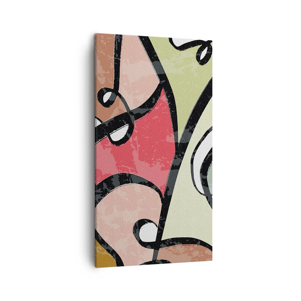 Canvastavla - Bild på duk - Pirouetter bland färger - 45x80 cm