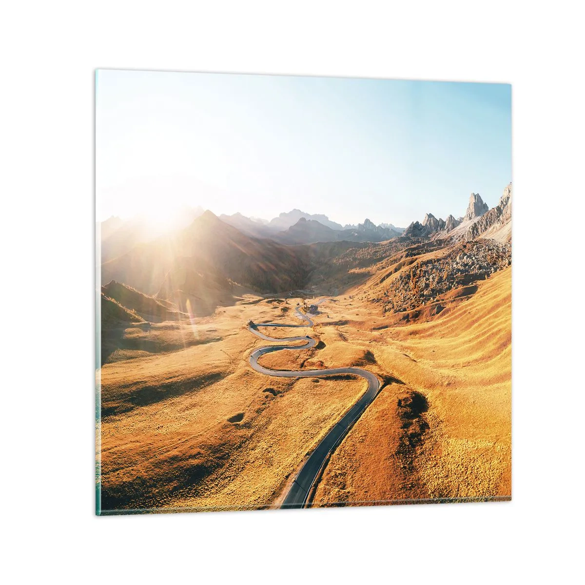 Glastavla - Bild på glas - I gulddalen - 50x50 cm