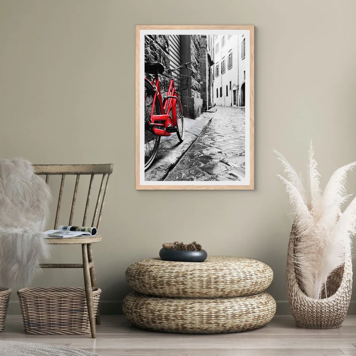 Affisch i ram av ljusek - Den riktiga skönheten åldras inte - 61x91 cm