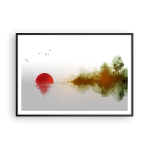 Affisch i svart ram - Ett löfte om lugn - 100x70 cm