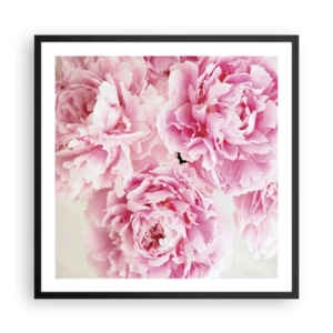 Affisch i svart ram - Rosa prakt - 60x60 cm