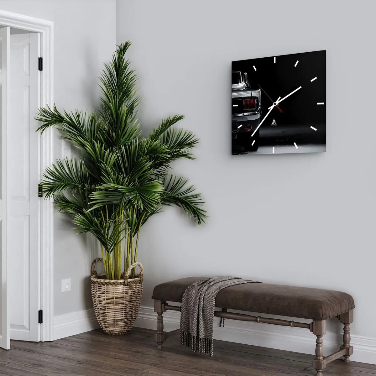 Väggklocka - Klocka på glas - Klassisk charm - 40x40 cm