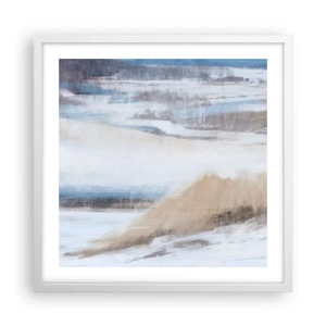 Affisch i vit ram - Vinterkomposition - 50x50 cm